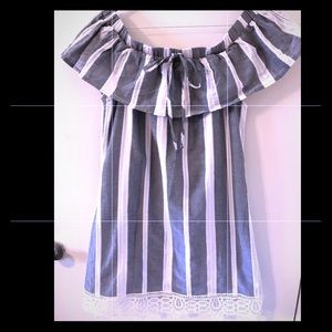 Off shoulder blue/white Sundress